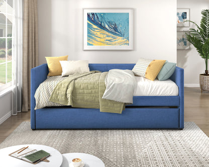 Homelegance Trudy Daybed with Trundle Blue Upholstery 4987BU
