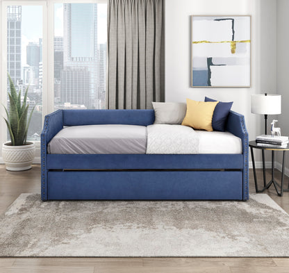 Homelegance Daybed with Trundle Blue Upholstered Stylish Design 4988BU