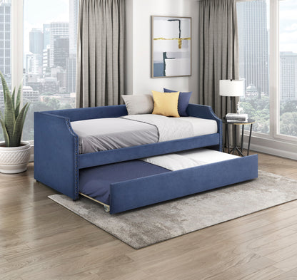 Homelegance Daybed with Trundle Blue Upholstered Stylish Design 4988BU