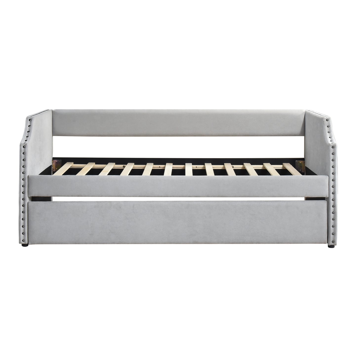 Homelegance Daybed with Trundle Light Gray Upholstered 4988LG