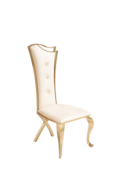 Modrest Bonnie Modern Beige Velvet and Champagne Gold Dining Chair