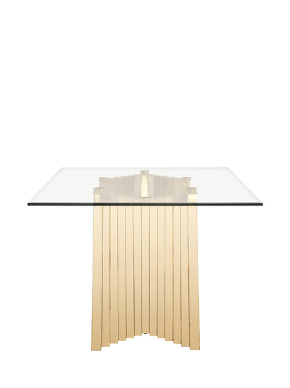 Modrest Buquet Glam Glass Champagne Gold Rectangular Dining Table
