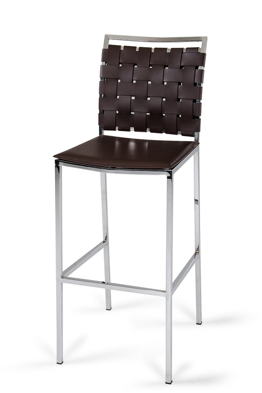Shasta Modern Brown Eco-Leather Bar Stool