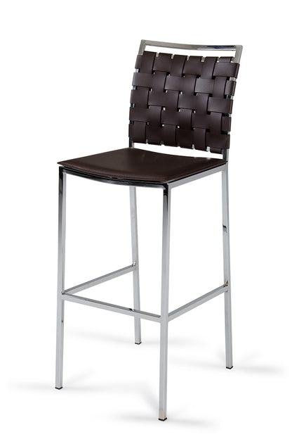 Shasta Modern Brown Eco-Leather Bar Stool