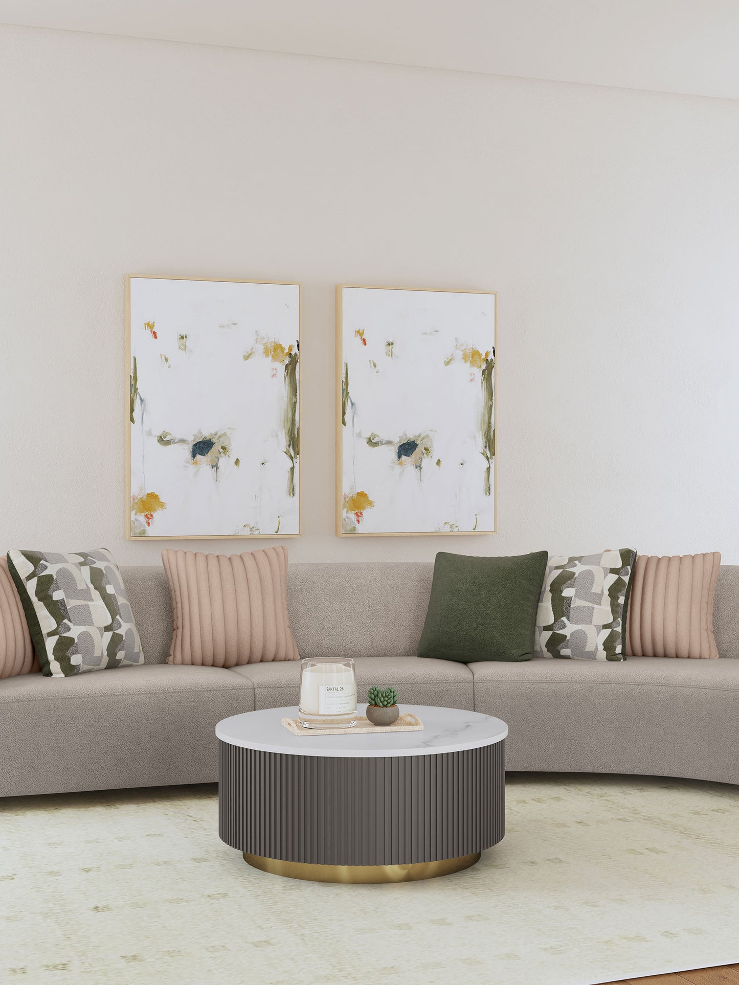 Fayette Upholstered Armless Chair Greige