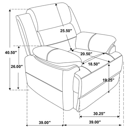 Ellington 3-piece Upholstered Padded Arm Sofa Set Dark Brown