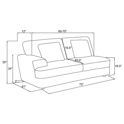 Emberson Upholstered LAF Loveseat Ivory