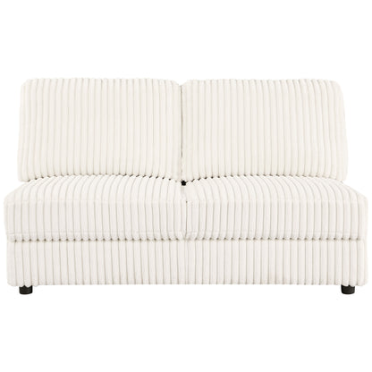 Emberson Upholstered Armless Loveseat Ivory