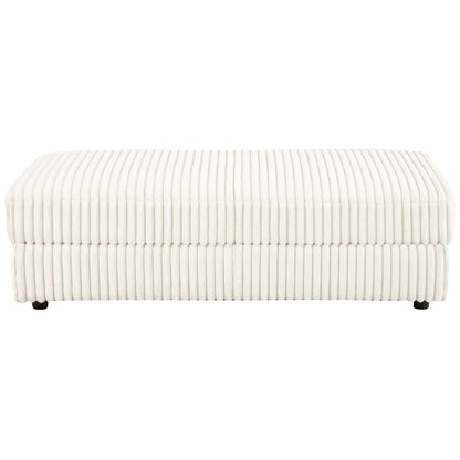 Emberson Upholstered Rectangular Storage Ottoman Ivory