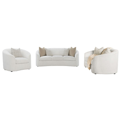 Rainn 3-piece Boucle Upholstered Sloped Arm Sofa Set Latte