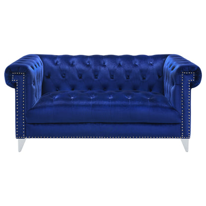 Bleker 3-piece Upholstered Tuxedo Arm Tufted Sofa Set Blue