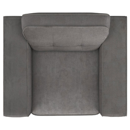 Deerhurst 3-piece Upholstered Track Arm Sofa Set Charcoal