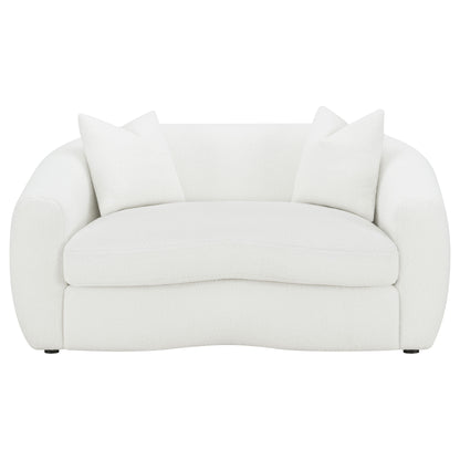 Isabella 2-piece Faux Sheepskin Upholstered Sofa Set Natural