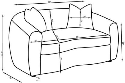 Isabella 2-piece Faux Sheepskin Upholstered Sofa Set Natural