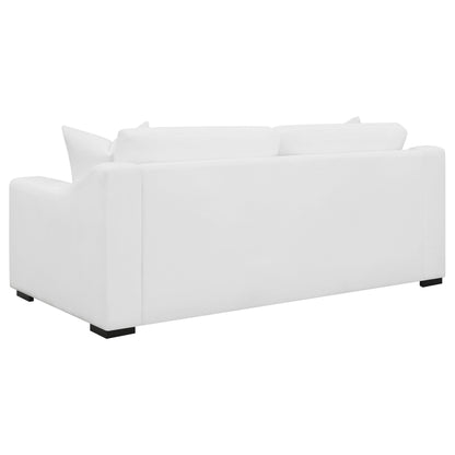 Ashlyn 2-piece Upholstered Sloped Arm Sofa Set White