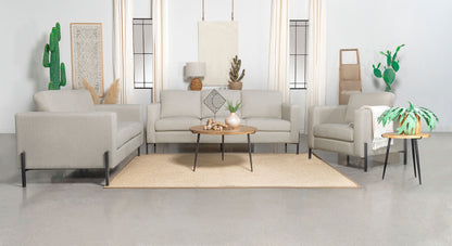 Tilly Upholstered Track Arm Loveseat Oatmeal