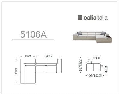 Divani Casa Pella Mini Modern Black Leather Right Facing Sectional Sofa