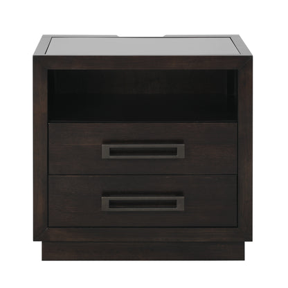 Homelegance Nightstand Larchmont Charcoal Finish with USB Port 5424-4