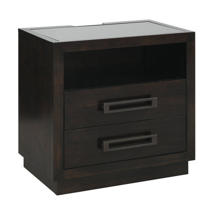 Homelegance Nightstand Larchmont Charcoal Finish with USB Port 5424-4