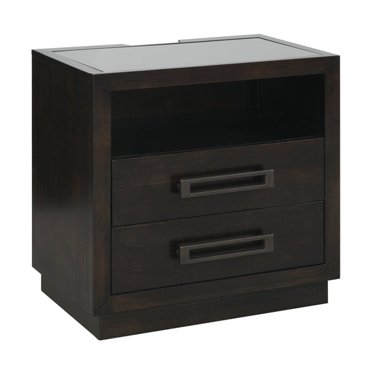 Homelegance Nightstand Larchmont Charcoal Finish with USB Port 5424-4