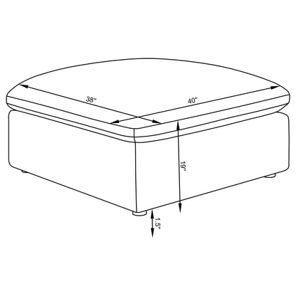 Hobson Square Upholstered Ottoman Ivory