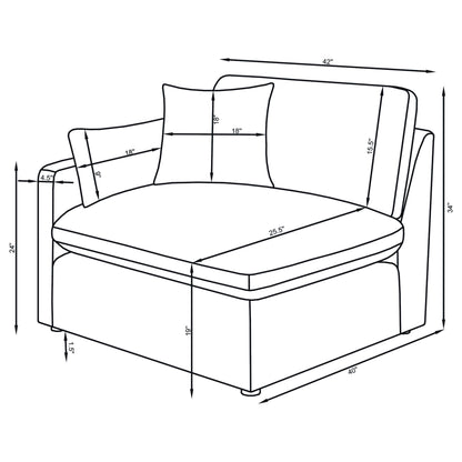 Hobson Upholstered LAF Chair Charcoal