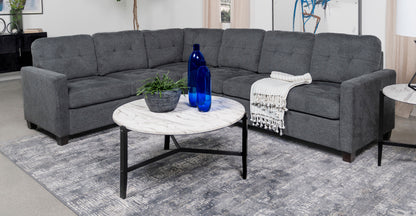 Georgina Upholstered RAF Loveseat Steel Grey