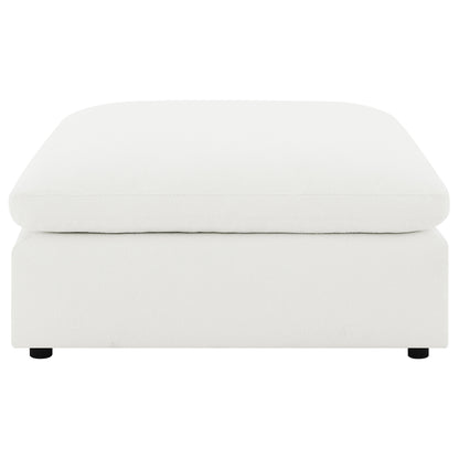 Raleigh Boucle Upholstered Ottoman Ivory