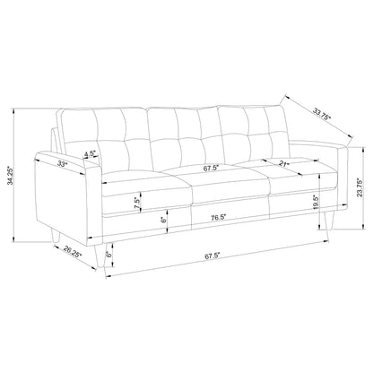 Watsonville 2-piece Upholstered Track Arm Sofa Set Grey