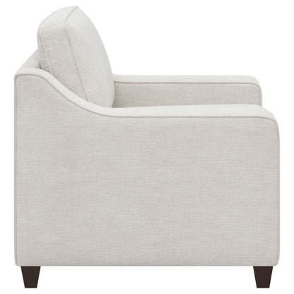 Christine 3-piece Upholstered Sloped Arm Sofa Set Beige