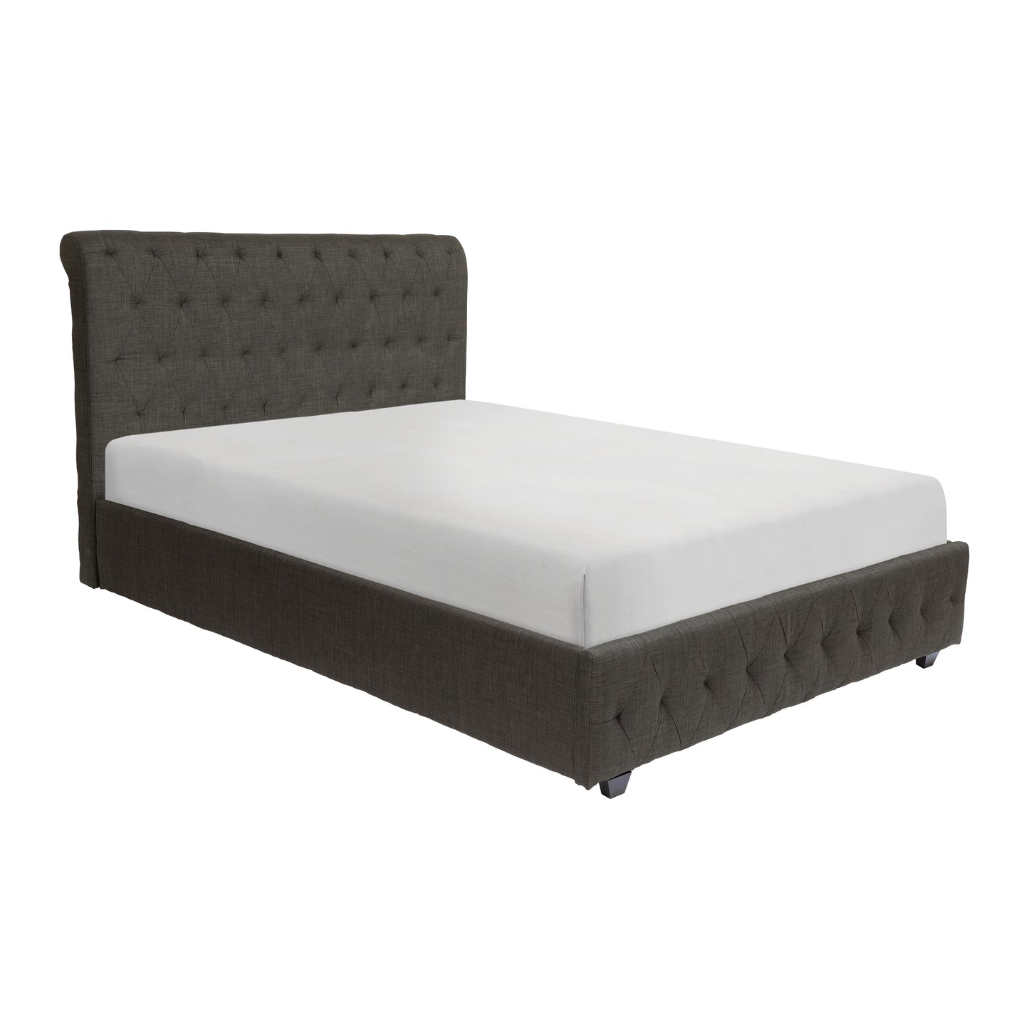 Homelegance Queen Bed Baldwyn Dark Gray Upholstery Elegant Design 5789N-1
