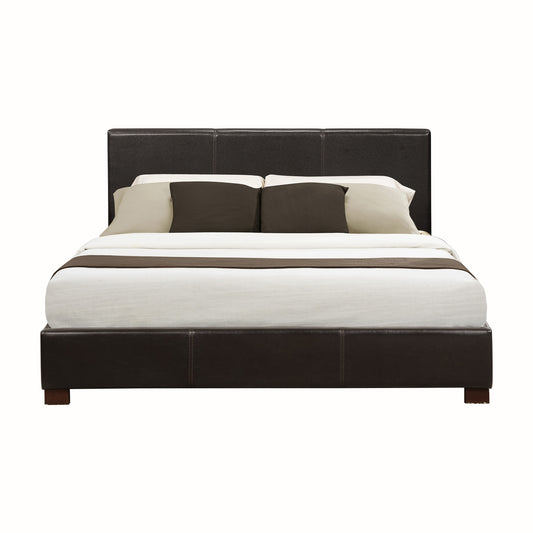Homelegance Queen Bed Zoey Dark Brown Faux Leather Upholstery Elegant Design 5790-1