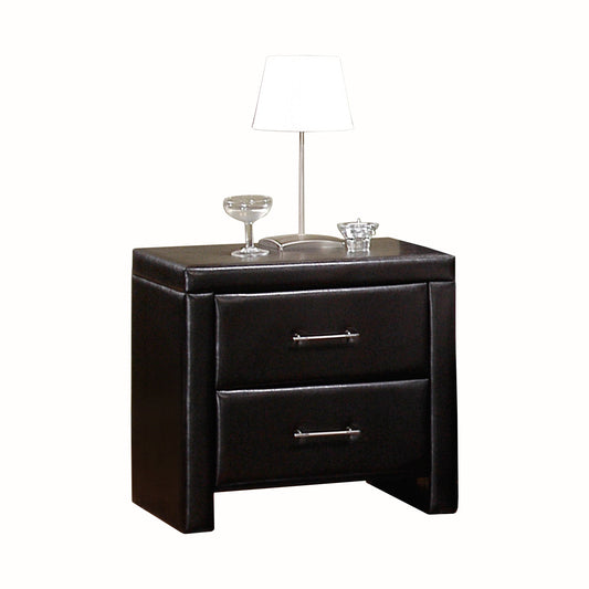 Homelegance Zoey Nightstand Dark Brown Faux Leather Finish 5790-4