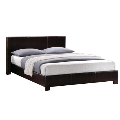 Homelegance Queen Bed Zoey Dark Brown Faux Leather Upholstery Elegant Design 5790-1