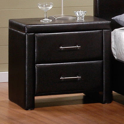 Homelegance Zoey Nightstand Dark Brown Faux Leather Finish 5790-4