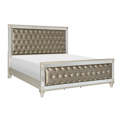 Homelegance Queen Bed Silver Juliette Elegant Design with Tufted Headboard 5844-1