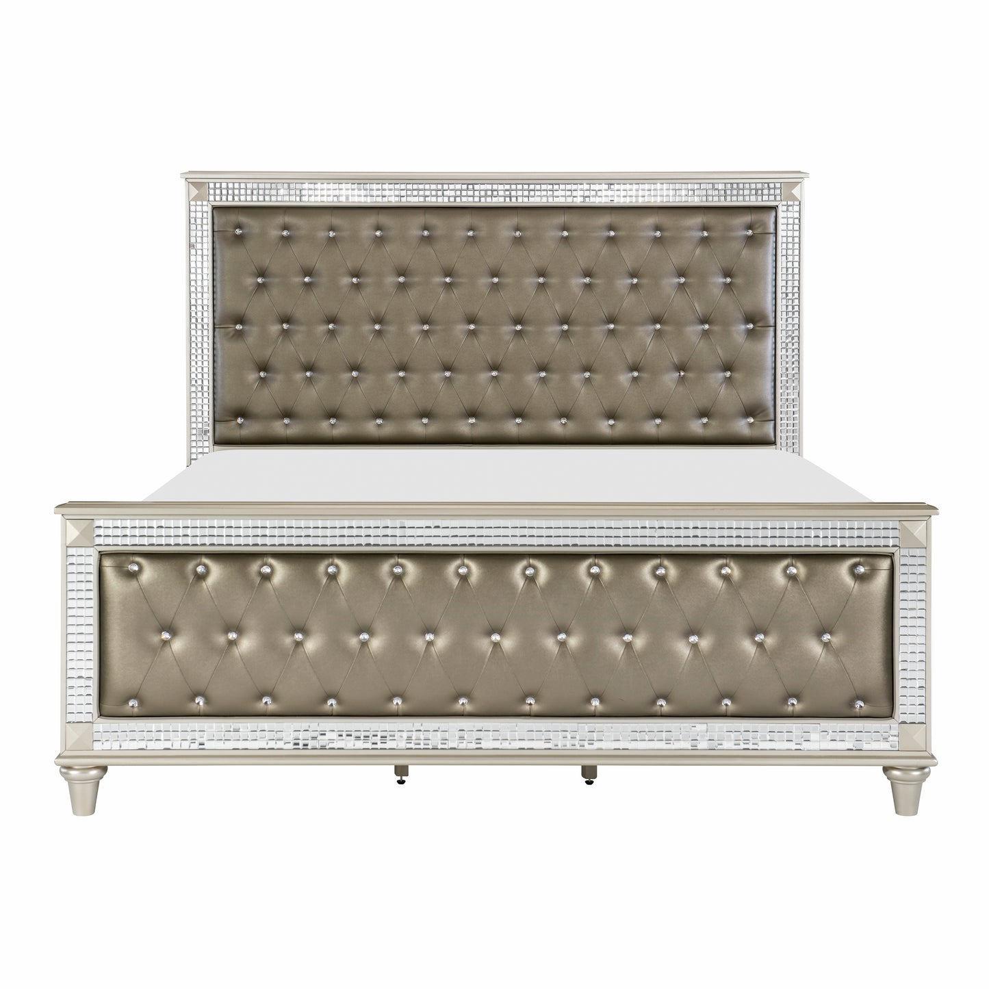 Homelegance Queen Bed Silver Juliette Elegant Design with Tufted Headboard 5844-1