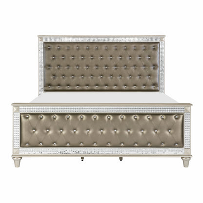 Homelegance Queen Bed Silver Juliette Elegant Design with Tufted Headboard 5844-1