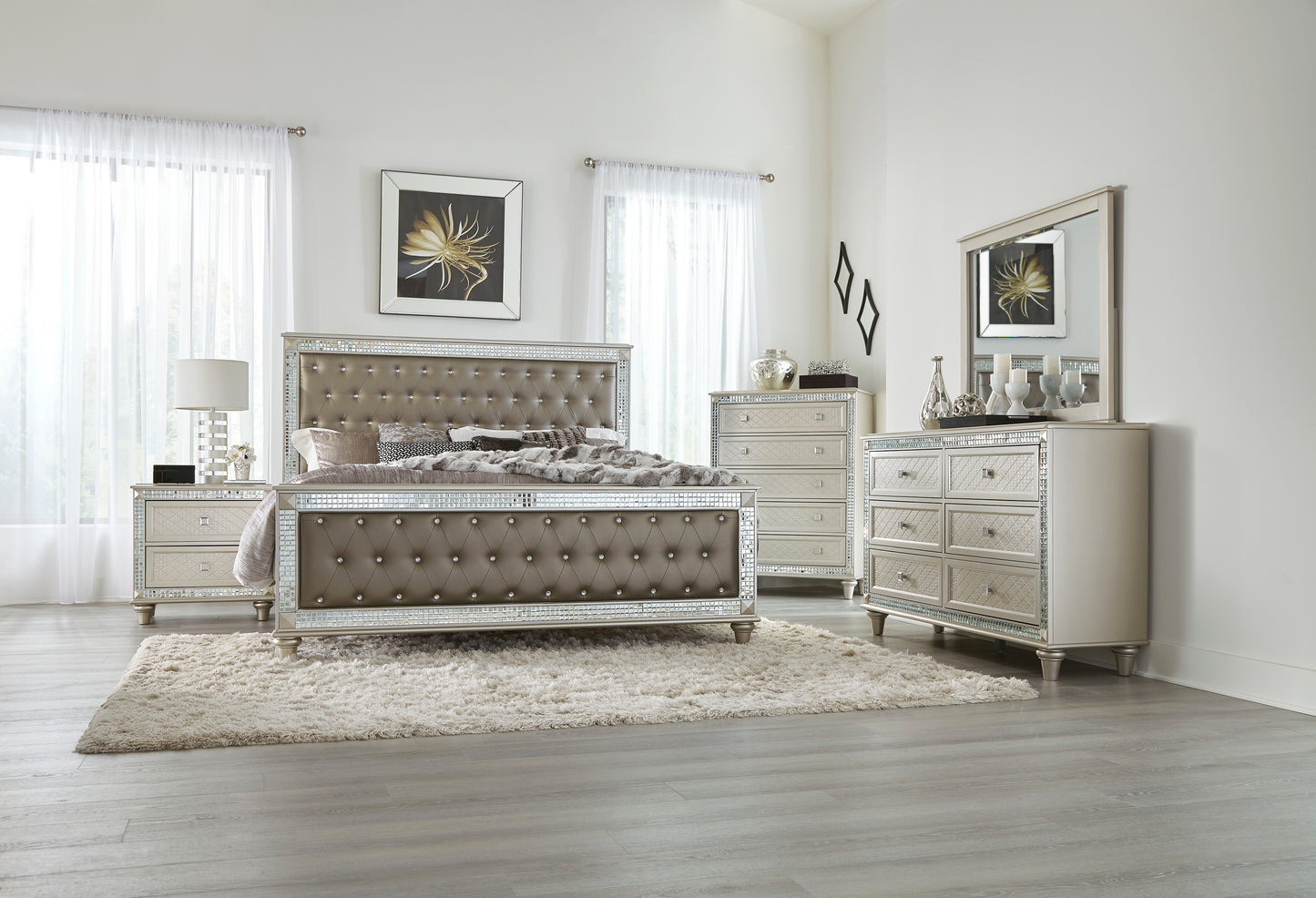 Homelegance Chest Juliette Champagne Finish with Mirror Trim 5844-9