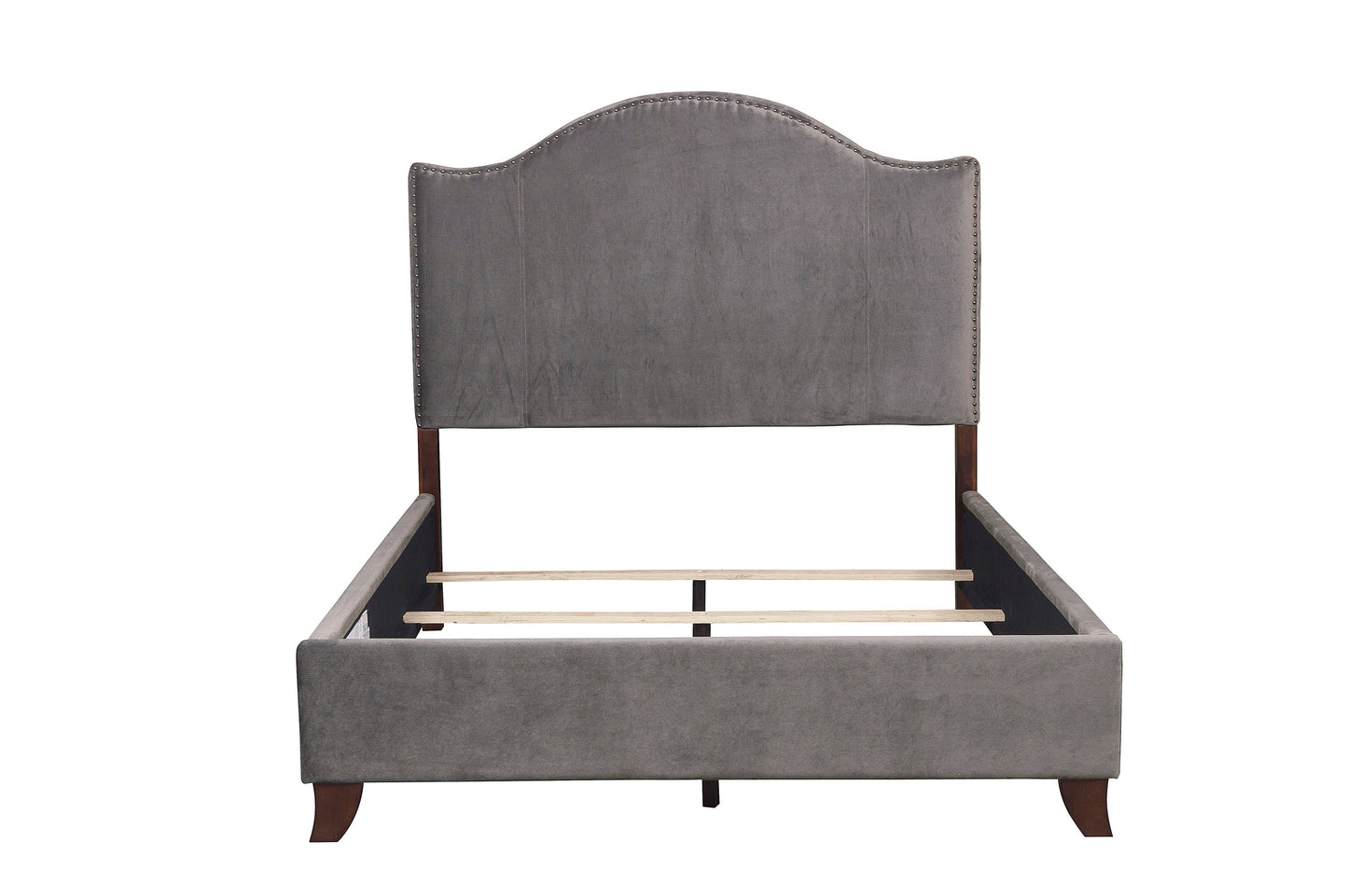 Homelegance Queen Bed Carlow Gray Velvet Elegant Design 5874GY-1