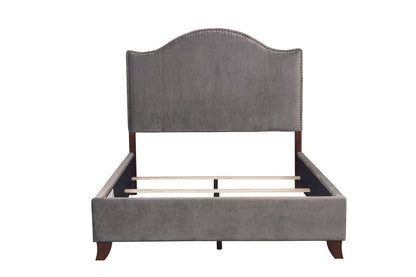 Homelegance Queen Bed Carlow Gray Velvet Elegant Design 5874GY-1