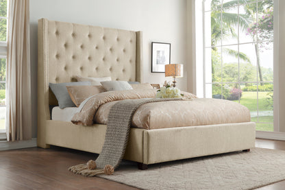 Homelegance Queen Bed Fairborn Beige Upholstery Elegant Design 5877BE-1