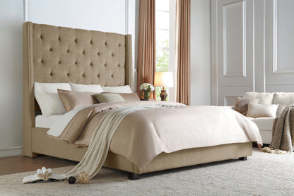 Homelegance Queen Bed Fairborn Brown Fabric with Storage 5877BR-1DW