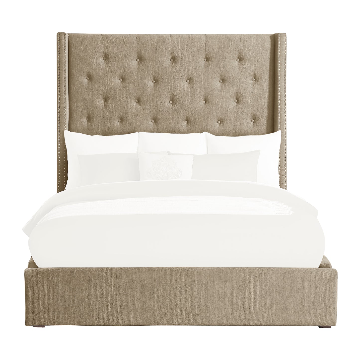 Homelegance Queen Bed Fairborn Brown Fabric with Storage 5877BR-1DW