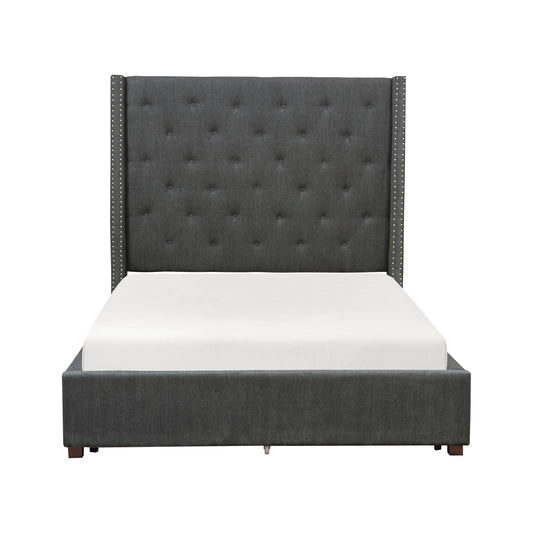Homelegance Queen Bed Fairborn Gray Upholstery 5877GY-1