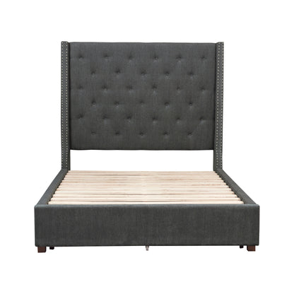 Homelegance Queen Bed Fairborn Gray Upholstery 5877GY-1