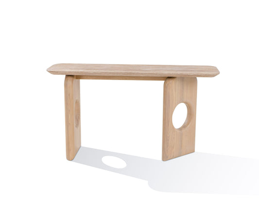 Nova Domus Osaka Modern Faux Marble Natural Ash Console Table