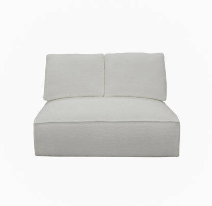 Divani Casa Lulu Modern White Fabric Modular Sectional Sofa w/ Left Facing Chaise