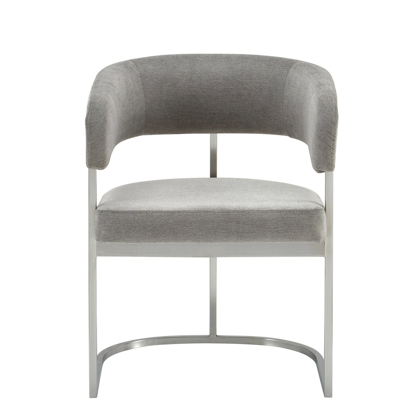 Modrest Sebastian Modern Grey Fabric Stainless Steel Dining Chair
