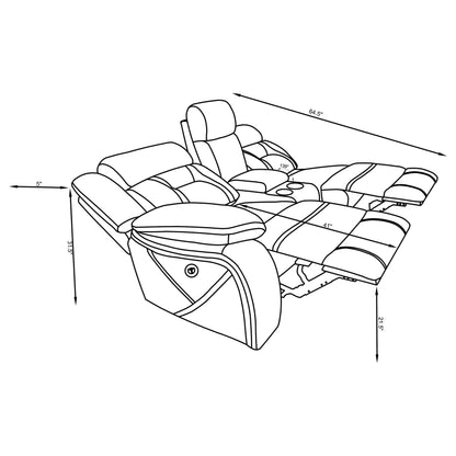 Higgins Upholstered LAF Power Loveseat Grey